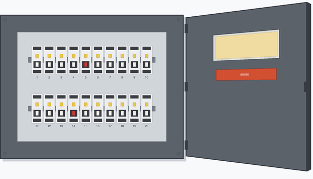 10 Breaker Panel 2 Rows