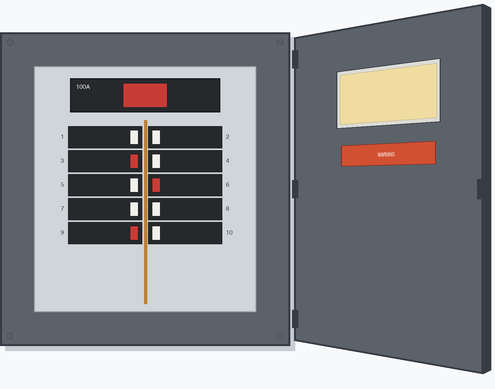 10 Pole Panel with Door Ajar