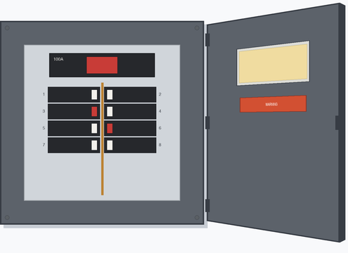8 Pole Panel with Door Ajar