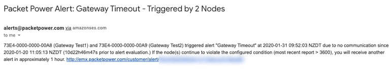 Packet Power EMX Alert Notification Email