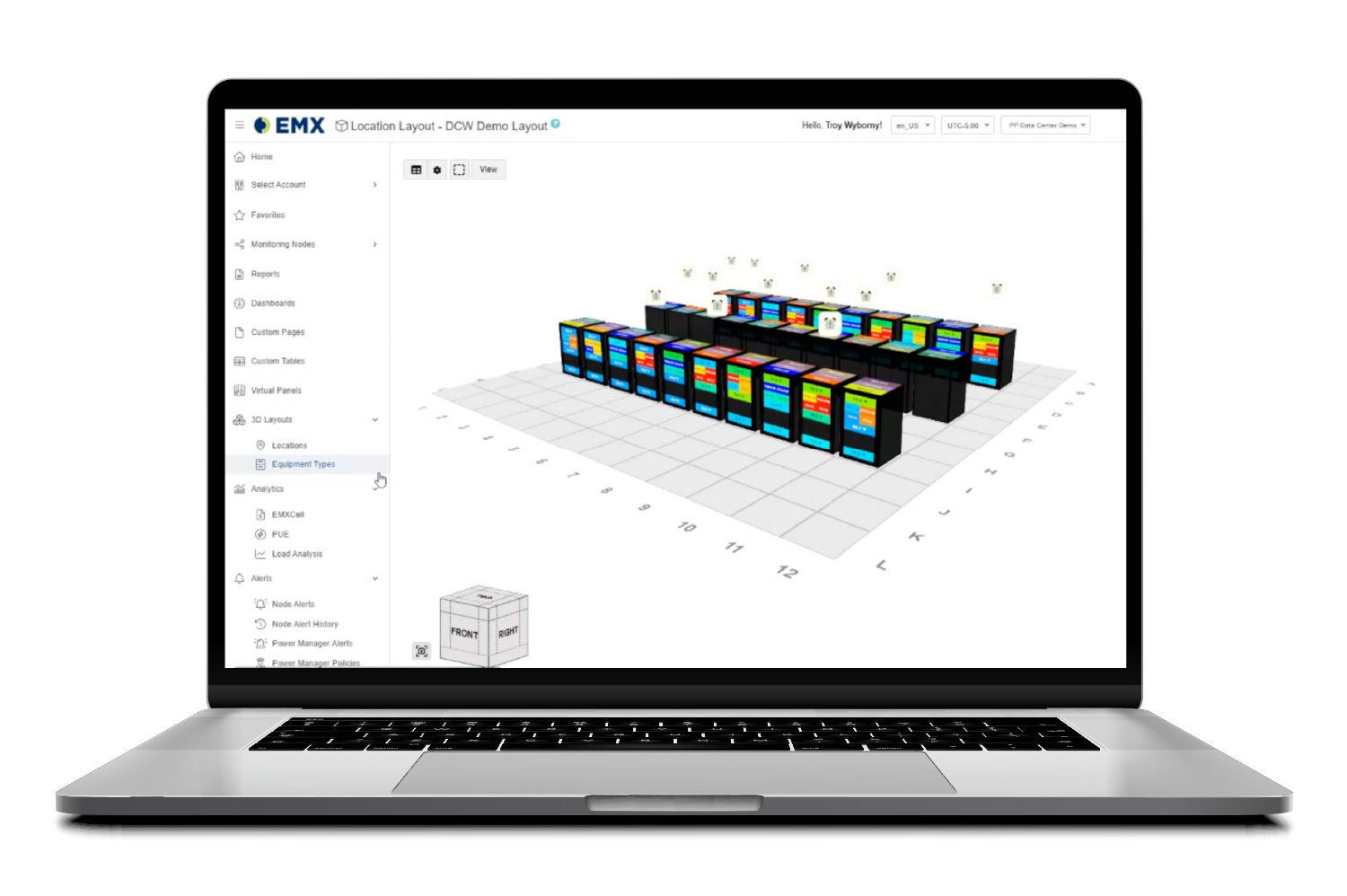 EMX Monitoring Software on Laptop